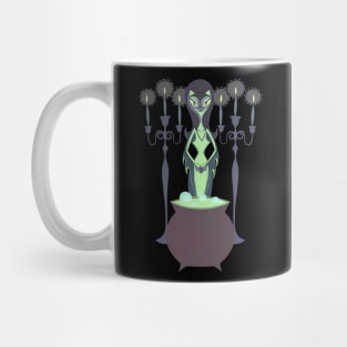 Halloween Witch Kitty at Cauldron Mug